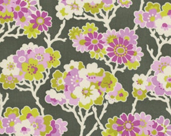 1 Yard Gorgeous HEATHER BAILEY Fabric Lottie Da - COLLECTION Sprig in Charcoal