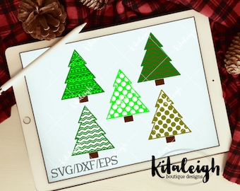Patterned Christmas Trees INSTANT DOWNLOAD in .dxf, .svg, .eps for use with programs such as Silhouette Studio and Cricut Design Space