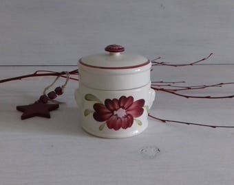 Antique pot foie gras in earthenware of Sarreguemines and Digoin collection_Marguerite 1920 hand painted