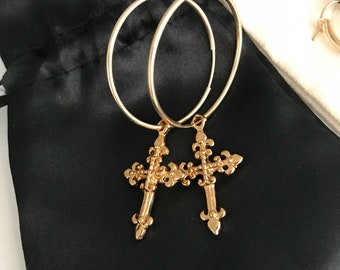 Go Higher Cross Earrings