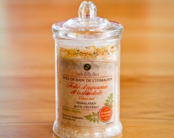 Sels de bain au sel de l'Himalaya, agrumes et calendule