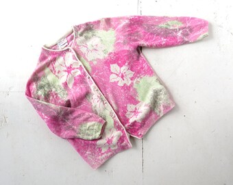 Vintage 1960s Cardigan | Floral Sweater | Darlene Cardigan | Small S