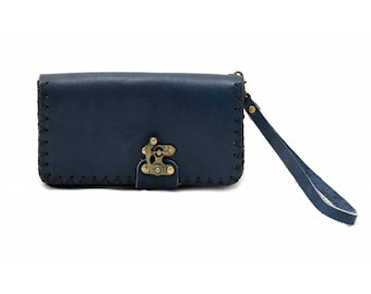 10504: Rozat Leather Purse (Dark Blue)