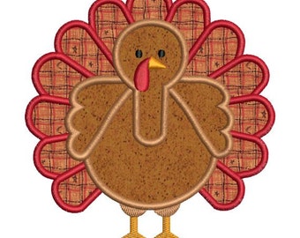 Thanksgiving Fall Turkey Applique II Machine Embroidery Designs 1 Color 4x4 & 5x7 Instant Download Sale