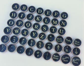 Your Choice Antique Typewriter Keys Jewelry Supplies Smith Corona Flat Back Black
