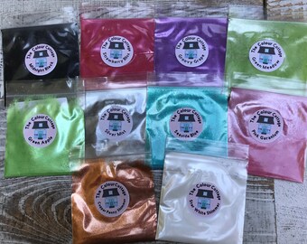 The Colour Cottage Mica Shimmer 10 Color Pigment Powder Sample Pack A1 for Epoxy Resin, Jewelry, Cosmetics, Soaps, Lotions, Bath Bombs