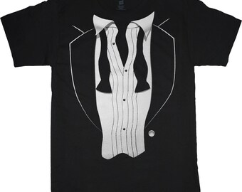Big and tall tuxedo t-shirt - black tux tee shirt