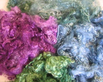 Hand Dyed Mohair Locks - Beach Glass - 3 ounces - Free Domestic Shipping