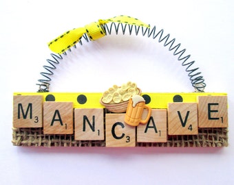 Mancave Scrabble Tile Ornament