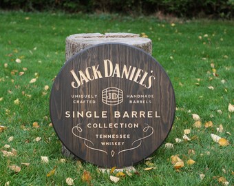 Panel vintage JACK DANIEL's Single Barrel Collection, solid wood engraved S