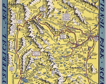Poster, Many Sizes Available; Funny Map Of Rocky Mountain National Park 1948