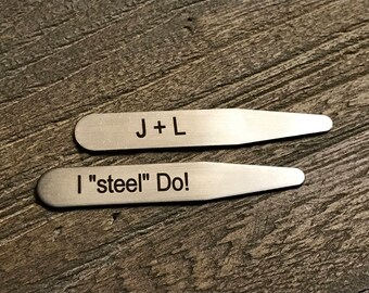 Personalized Collar Stays | Engraved Collar Stays | Shirt Collar Stiffeners | Personalized for Him | Groomsmen Gift | Groom Gift