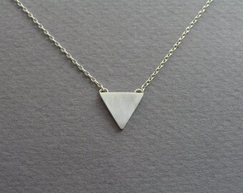 Triangle Necklace Pendant - Geometric Jewelry - Small Triangle - Sterling Silver