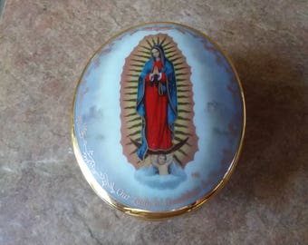 Ardleigh-Elliot Visions Of Our Lady Of Guadelupel Music Box 5th Issue by Hector Garrido, Music of The Lord's Prayer, Excellent Condition