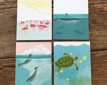 assorted cards / ocean