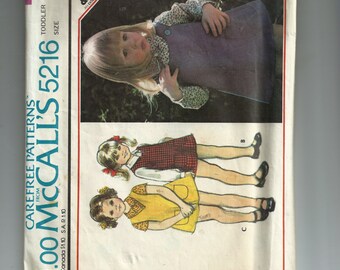 McCall's Toddlers' Jumper and Blouse Pattern 5216