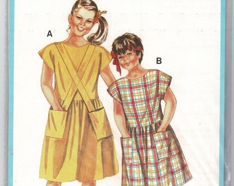 Burda 6644 EASY Girls Dress sewing pattern with Drop Waist, Back Button Bodice & Gathered Skirt, Sizes 6 7 10 12, Chest 23 25 26 29" Uncut