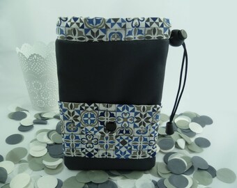 Blue grey pocket for cell phone or camera