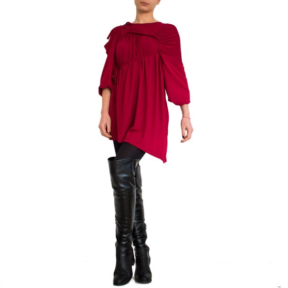 3/4 sleeve drape overlap tunic