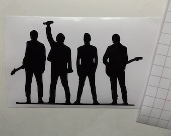 U2 Silhouette Vinyl Decal The Joshua Tree Tour Car Sticker Laptop Decal Wall Decal Indoor or Outdoor Vinyl in Black or White (#73)