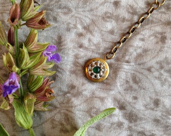 Vintage Brass Locket with Antiqued Brass and Chain