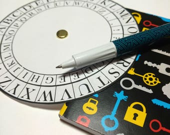 Secret Agent Coded Message Cipher Wheel Printable - Decoder Encoder Spy Codes Encryption Digital File