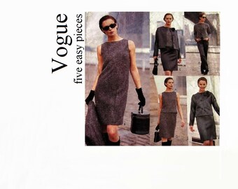 Vintage Vogue Sewing Pattern-Very Easy Vogue Pattern 1687-Sheath Dress Jacket Top Skirt Pants-Size 6/8/10 Original Vogue Pattern 1995