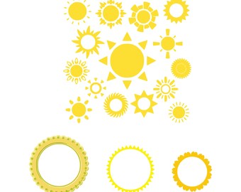 Sun SVG Sun monogram Summer svg Sunlight svg cricut svg monogram frames Instant digital Download Svg Dxf Png Eps