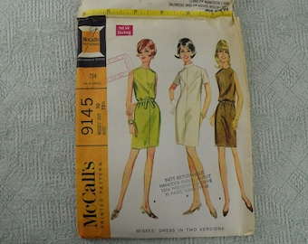 McCall's Sewing Pattern 9145 front yoked dress from 1968 size 10