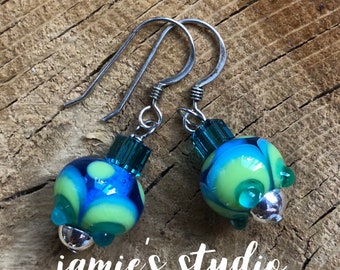 Handmade Lampwork Glass Bead Earrings Jamie's Studio - JSLB