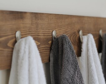 Rustic Wooden Towel Rack, Towel Rack, Towel Hooks, Rustic Bathroom Decor, Bathroom Rack, Bathroom Decor, Wooden Towel Rack, Gifts for Him