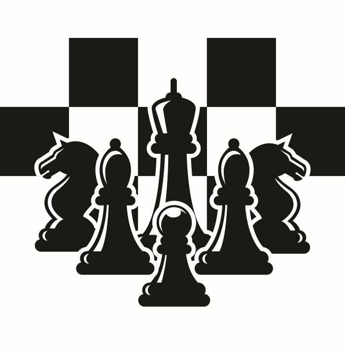 Chess Logo 2 Chessboard Pieces Setup Board Game Strategy Player Club