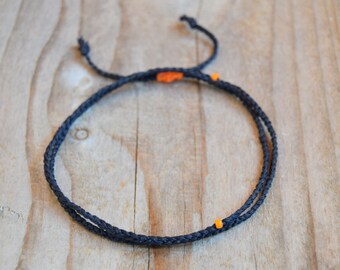 Black string mens bracelet mens waxed bracelet men black string bracelet mens friendship bracelet black