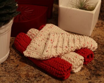 Hand knit dish cloths