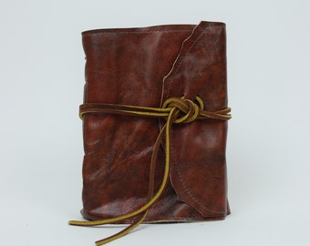 Leather Journal - Handmade paper with leather wrap closure