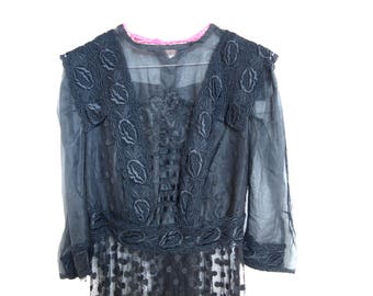 Edwardian mourning dress size small