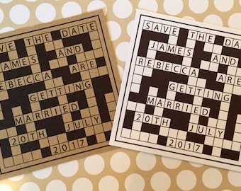 Rustic Crossword Themed Save the Date