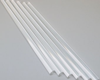 6 pc Clear acrylique plastique extrudé tige Lucite diamètre 3/16" 1/4" 3/8 "1/2 » par 12" longueur