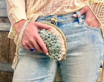 cotton vegan clutch evening bag