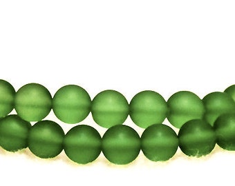 Peridot Princess- recycled sea glass beads