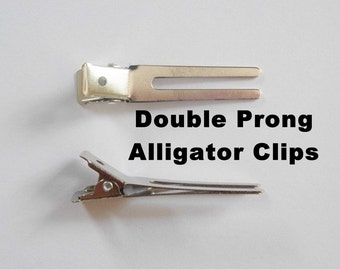 Double Prong Alligator Clips for Hair - Choose 25, 50, or 100