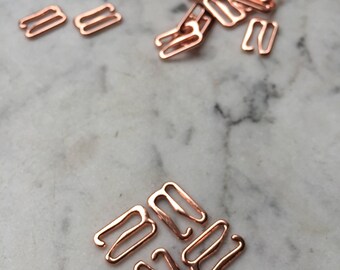 4 pieces – 10mm – of Rose Gold bra hooks – for bra and swimwear making