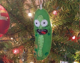 Pickle Rick Felt Christmas Ornament, Rick and Morty
