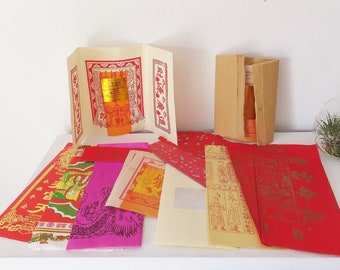 Joss Paper Assortment Pack Chinese Joss Ritual Paper Scrapbook Decorative Paper Asian Boho Decor Asian Tissue Paper Colorful Afterlife Paper