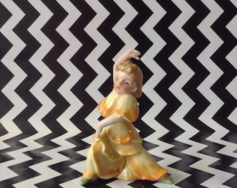 c.1950's~Dancing Flower Girl~Yellow Flower~Figurine