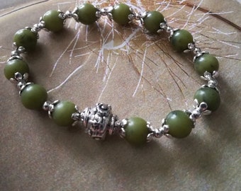 Bracelet harmony Jade of Taiwan Green deep, gift for her, mothers day
