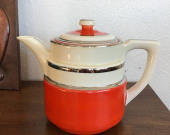 Art Deco Orange Fraunfelter Teapot