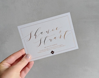 A6 Modern Calligraphy Save The Date - Printed Save The Date - Personalised Save The Date's - Includes Envelope - With or without foil