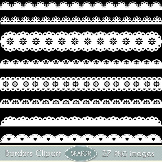 White Borders Clipart Scalloped Borders Clip Art Ribbons Punch