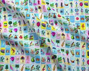 Loteria Fabric - Loteria Small By Jellymania - Loteria Cotton Fabric By The Yard With Spoonflower